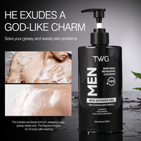 Gel douche pour homme TWG OEM personnalisé, marque privée, gel douche rafraîchissant, hydratant et nourrissant, parfum masculin charmant.