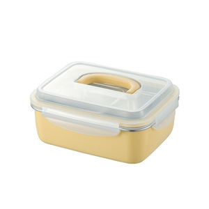 Bencircle CS04 304 Stainless Steel Food <b>Storage</b> Container, Double Compartment, Removable Sealing, Portable with Handle - Product Image 2