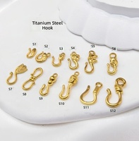Boucle de connexion rétro en acier inoxydable plaqué or 18 carats, crochet en S, accessoire de collier, boucle DIY pour bracelet perlé