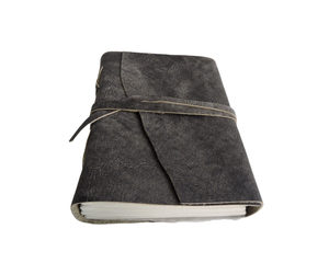 Carnet de notes en cuir A5 rustique personnalisé, relié, gris, non ligné, rechargeable, fait main, cadeau en cuir pour écrivains - Product Image 4