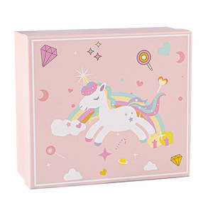 Boîte-cadeau d'anniversaire de cheval arc-en-ciel boîte-cadeau de fête des enfants de <span class=keywords><strong>licorne</strong></span> avec boîte de papier à la main pour le chocolat - Product Image 6