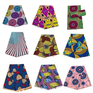二層印刷ナイジェリアポリエステル綿布アンカラアフリカワックス生地ドレス用