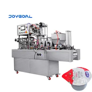 Automatic yogurt cup filling machine auto dairy drinks yoghurt plastic cups filling and sealing machinery cheap price for sale