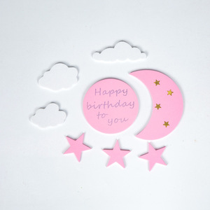 Foam Cake Toppers Airplanes Clouds Stars Birthday Decorations Handmade Die Cut Round Shape - Product Image 4