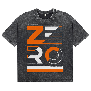 Camiseta de Manga Corta para Hombre, Estilo Vintage, Lavado Ácido, Cuello Redondo, Sin Estampado, Ajuste Holgado, Algodón, OEM ODM, Alta Calidad - Product Image 1
