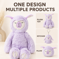 Boneka Alpaca Plush Kustom Langsung dari Pabrik, Berdasarkan Desain OEM ODM, Boneka Karakter Isi Dakron untuk Merek IP Asli