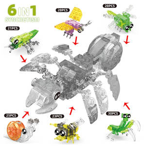 6in1plastic Mini Crystal Insect World Blocks Toy Set in 65mm Capsule Pack - Product Image 2
