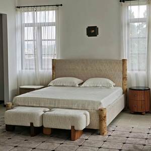<span class=keywords><strong>Cama</strong></span> de Madera Maciza Estilo Americano en Color Marrón Oscuro, Cabecera Gruesa y Tridimensional, <span class=keywords><strong>Cama</strong></span> Doble Resistente para el Dormitorio Principal - Product Image 4
