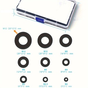 Nylon Flat <b>Washers</b> M2 M2.5 M3 M4 M5 M6 M8 M10 M12 Black 1200Pcs For <b>Car</b> Aviation Mechanical Indoor Use - Product Image 4