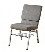 Chaise d'église/hôtel empilable en fer STG Modern Congregation avec étagère de rangement pour école, salle de réunion, salle, cathédrale