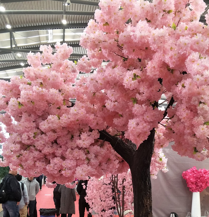 Branches de tige de fleur de cerisier en soie artificielle rose japon Sakura pour décoration murale de fond de mariage