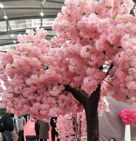 Ranting Bunga Sakura Cherry Blossom Jepang Warna Pink dari Sutra Buatan untuk Dekorasi Dinding Latar Belakang Pernikahan