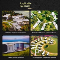 Capsule spatiale mobile intelligente en acier préfabriqué EPS pour zones scéniques extérieures, Gîte de prestige, Hôtel-resort, Ciel étoilé