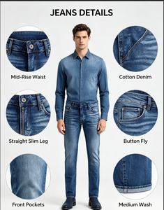 Jeans da Uomo <span class=keywords><strong>Jack</strong></span> & <span class=keywords><strong>Jones</strong></span> Slim Fit Tinta Unita Vintage a Vita Media Dritti JJ 357 50SPS Denim 32W X 34L - Product Image 2