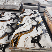 Panneaux muraux en PVC modernes, imperméables aux UV, ignifuges, en marbre, avec design graphique pour salon et hôtel