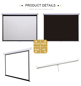 Pantalla de Proyección Manual Desplegable de 60 Pulgadas, Pantalla de Proyección Colgante para Montaje en Pared, Relación de Aspecto 16:9, Cine en Casa 3D 4K para Interiores, Oficina y Teatro - Product Image 3