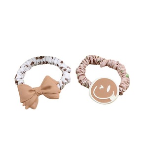 Élastique à cheveux en caoutchouc souple motif dessin animé pour femme, style naturel simple, haute élasticité, pour chignon, accessoire de coiffure décontracté, artisanat textile - Product Image 5