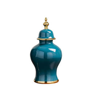 Jarrón Moderno de Cerámica/Porcelana con Acabado Brillante, Grande, Blanco, Plateado y Dorado, para Almacenamiento, Decoración del Hogar - Product Image 4