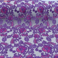 Collection de Tissus en Satin Brodé Floral T-win Textile – Tissu de Broderie Intricate avec Fleurs 3D et Fil Doré