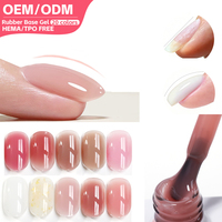 ZRKGEL Kit Professionnel de Vernis à Ongles Gel Base Caoutchouc à Faible Chaleur, 20 Couleurs, Sans HEMA/TPO, Longue Durée, Base UV Constructrice pour Salon