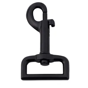 Wholesale handbag hardware good quality black paint large metal clasp d ring bag hook