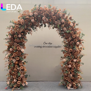 LEDA Customized Wedding Autumn Floral Artificial Flower Runner Burnt Orange Fall Arch Arrangement Wedding Flower Arch For Party - Product Image 3