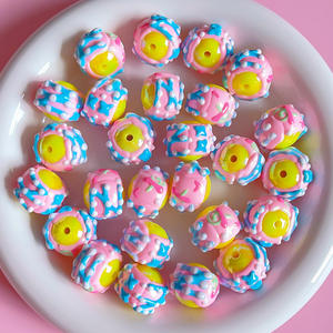 2025 DIY Mobile Phone Chain Material Jewelry Acrylic Beads <b>Sweet</b> and Cute New Heavy Oil Hand-Painted Beads 8mm Size - Product Image 3