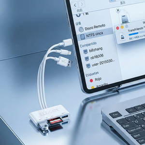 Lector de Tarjetas 5 en 1 ELE-GATE, Adaptador USB, USB-C, Lightning y OTG para Teléfonos y Tabletas - Product Image 2
