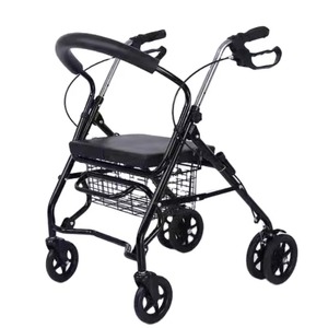Hot Deluxe Aluminum Folding <b>Walker</b> Rollator Shopping Cart With Padded <b>Seat</b> <b>for</b> Disabled - Product Image 2