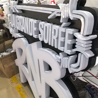 Enseignes LED 3D personnalisées par le fabricant, lettres en acier inoxydable, indice de protection IP6, garantie 5 ans, éclairage publicitaire extérieur