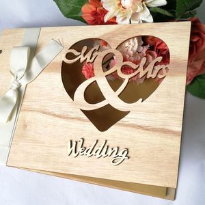 Wholesale Creative Wooden Wedding Guest Book for <b>Engagement</b> Memory Message and Party <b>Decoration</b> Dropshipping - Product Image 2