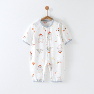 Combinaison <span class=keywords><strong>pour</strong></span> bébé en mousseline respirante de haute qualité, vêtements d'été fins <span class=keywords><strong>pour</strong></span> la climatisation, logo personnalisé, vêtements de nuit confortables <span class=keywords><strong>pour</strong></span> nouveau-nés - Product Image 4
