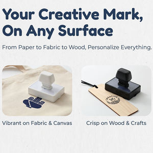 Tampon Carré Photosensible Personnalisé avec Logo et Signature, Auto-encrant, Idéal pour le Marquage de Papier Kraft et Toile au Bureau - Product Image 4