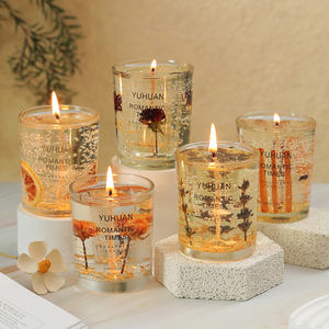 Velas HongYu de Cera en Gel Transparente, Velas Aromáticas de Aromaterapia en Vasos de Vidrio para Decoración <span class=keywords><strong>del</strong></span> Hogar - Product Image 1