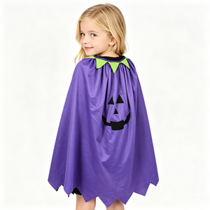 Mantello da Mago Viola con Colletto <span class=keywords><strong>Verde</strong></span>, Costume di Halloween per Bambini - Product Image 6
