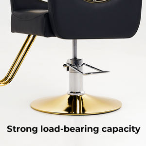 Cadeira de Barbeiro e Salão Comercial com Design Moderno, Apoio de Braço em Couro Sintético, Bomba Hidráulica, Altura Ajustável, Assento Giratório e Alta Densidade - Product Image 4