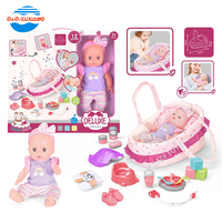 DADI OEM/ODM Poupée bébé de 14 pouces Accessoires de soin Panier pratique Jouets Poupées bébé en silicone pleine grandeur Pas cher