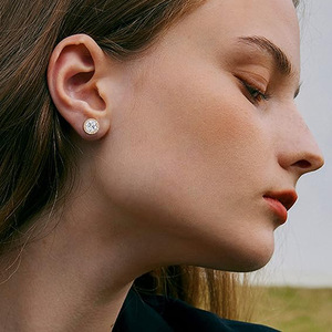 Fashion <b>Stud</b> <b>Earrings</b> Round Zircon Inlaid Copper Alloy Claw Setting <b>For</b> Women And <b>Men</b> Gift Occasion - Product Image 4