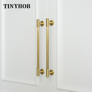Kenop Laci Kuningan Solid Gaya Modern/Garis Vertikal, Gagang T, Tarikan Kamar Tidur, Gagang Pintu Lemari Dapur, Tarikan C-4787 - Product Image 4