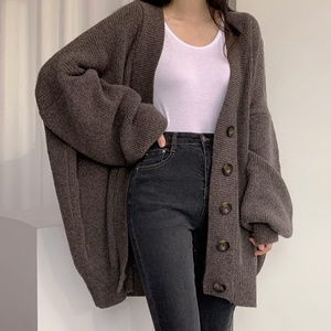 Cárdigan de Punto Holgado para Mujer, Estilo Coreano, Elegante y Cómodo, para Otoño e Invierno, con Decoración de Botones, 2 Piezas Gratis - Product Image 4