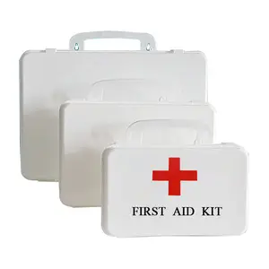 Çok amaçlı plastik ilk yardım seti kutusu beyaz PP plastik ilk yardım kutusu duvara monte İşyeri tıbbi ilk yardım çantası
