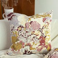 Vente en gros Housse de coussin florale de printemps de luxe, taie d'oreiller carrée jacquard haut de gamme pour canapé-lit, personnalisable OEM, échantillon gratuit