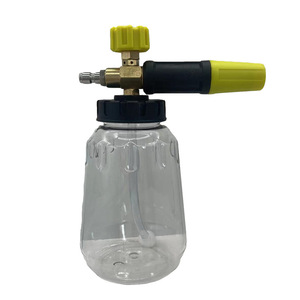 Pulvérisateur de mousse haute pression 1/4 à connexion rapide, pot transparent en PA, accessoire de lavage de voiture manuel, jaune - Product Image 5
