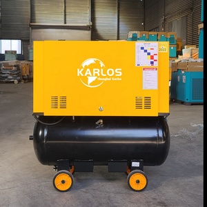 <span class=keywords><strong>Karlos</strong></span> 5hp 10Hp 15HP Horizontal Portátil Directo Accionado 220V 60HZ Compresor de aire de pequeña potencia Tipo 2 en 1 con tanque de aire portátil - Product Image 4