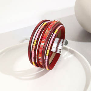 Bohemia Anti Tarnished 316L Stainless Steel Fashion Men’s Gold <b>Bracelet</b> & Bangle <b>Leather</b> Magnetic Wrap <b>Bracelet</b> For Men <b>Women</b> - Product Image 2