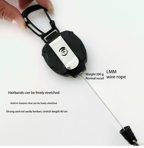 Definite Outdoor Devices DFR01 Custom Logo Black Retractable Badge Holder <b>Keychain</b> with Metal Back Clip - Product Image 3
