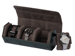 New 5 màu da nhung lục giác ba đồng hồ du lịch trường hợp Organizer Box với nút - Product Image 3