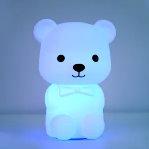 Veilleuse bebek yatağı lamba 3D Panda silikon Led çocuklar gece lambası