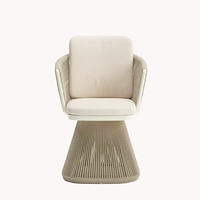 Chaises et tables de salle à manger en aluminium modernes et neuves pour patio, restaurant, jardin, café, meubles d'extérieur, chaises en corde tissée à la main