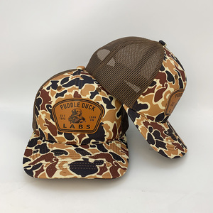 <strong>Camo</strong> Richardson 112 Trucker Hats Custom Embroidery Leather Woven Patch Dad Sports Fitted <strong>Cap</strong> - Product Image 3